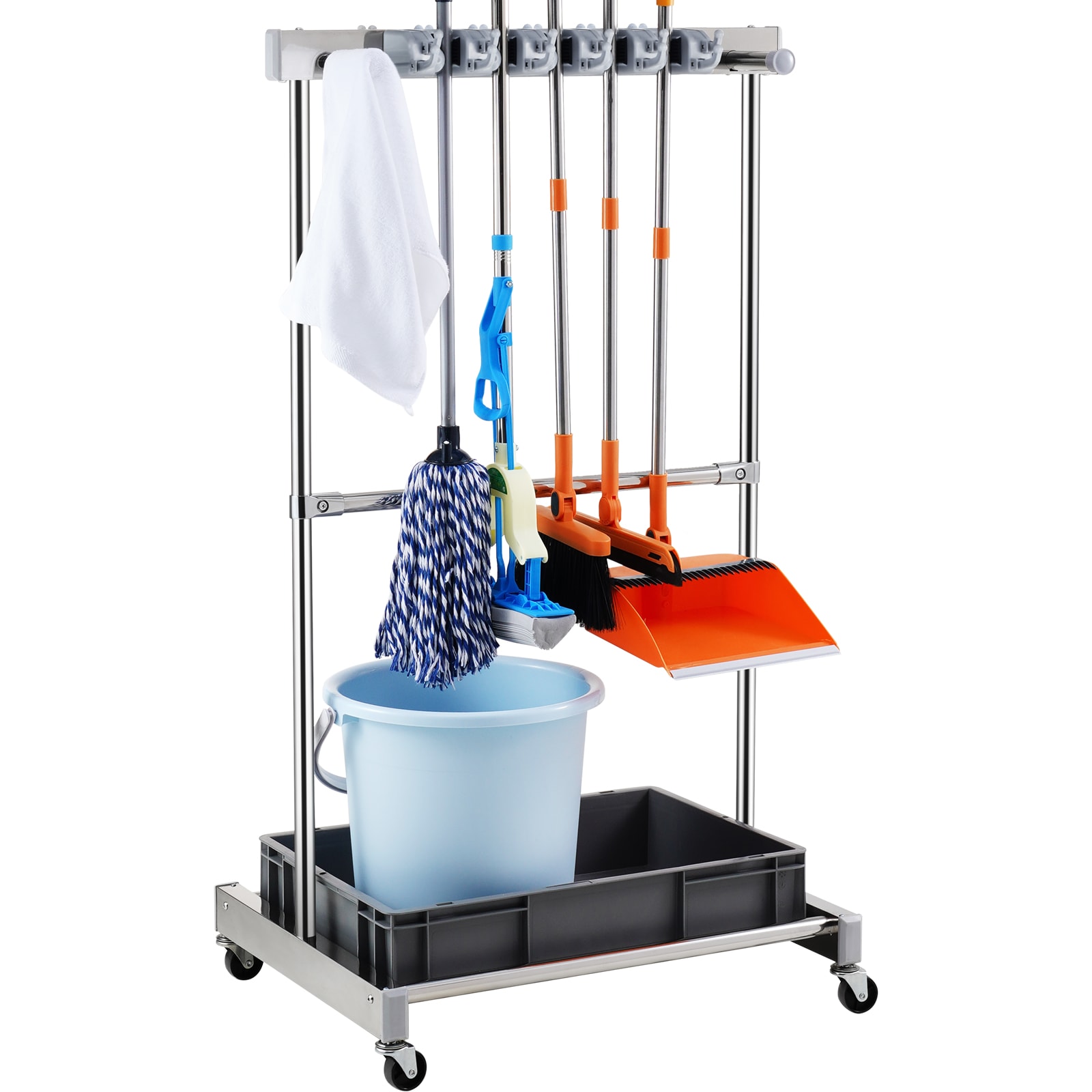 Garden Tool Organiser With Wheels For Garage Storage Rack_voghion.com